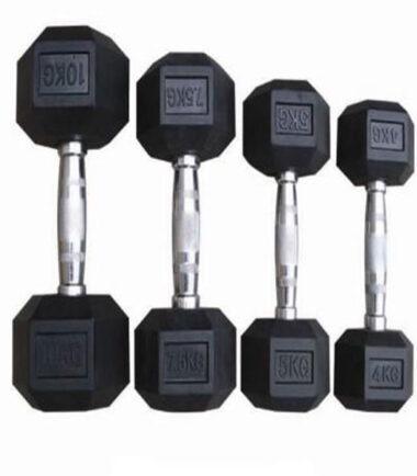 10kg,7.5kg,5kg,4kg Rubber Dumbbells