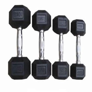 10kg, 7.5kg, 5kg, 4kg Rubber Dumbbells