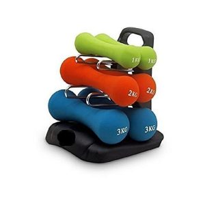 Bodyfit 123KG Dumbbells Set With Rack