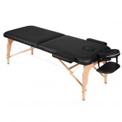 Fordable Massage Bed with Wooden Feet
