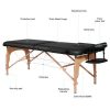 Fordable Massage Bed with Wooden Feet