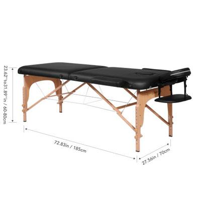 Fordable Massage Bed with Wooden Feet