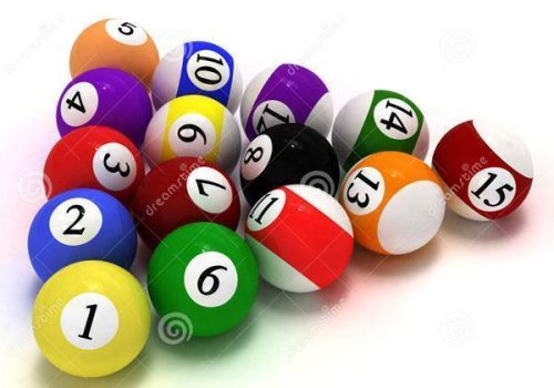 billiard Balls Isolated White Background