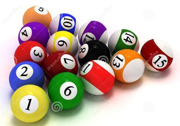 billiard balls isolated white background 6096181